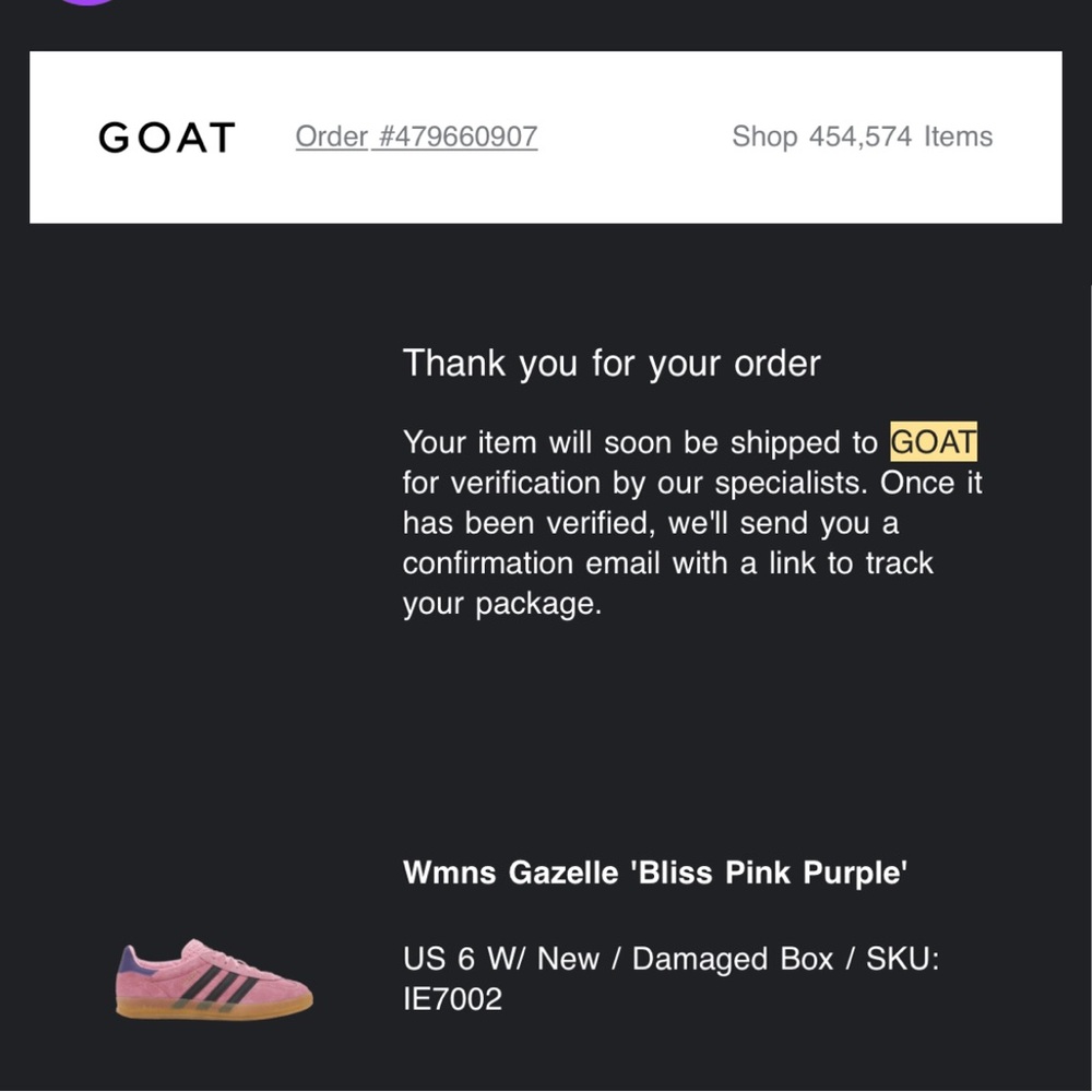 NEW with box Adidas Wmns Gazelle 'Bliss Pink Purple' size 6W - Picture 9 of 9